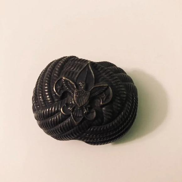 Vintage Boy Scout  Neckerchief Slide Scarf Slider Eagle Crest - Picture 1 of 9